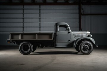 sideview of a gray truck. Generative AI