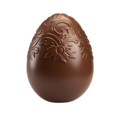 Joyful Easter Celebration with Sweet Chocolate Egg, Isolated on Transparent Background, PNG
