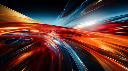 motion blur effect, abstract light trails, artistic 3d colorful background - 718406270