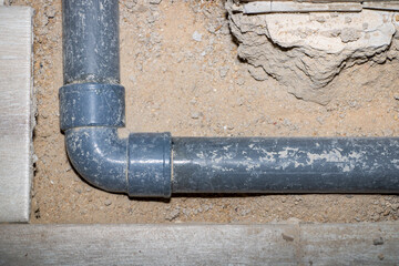 Exposed pvc pipe in a breakdown