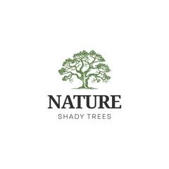 Dry Tree Vector Logo Template. Tree Logo. Black Branch Tree or Naked trees silhouettes