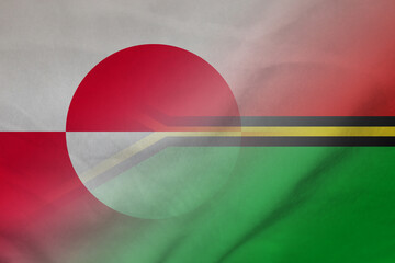Greenland and Vanuatu state flag transborder contract VUT GRL © dmitriy