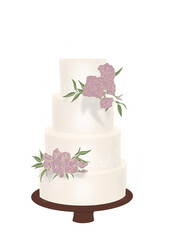 wedding cake with flowers