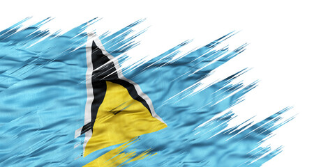 Abstract illustration of North America flags for Saint Lucia with grunge splatter effects