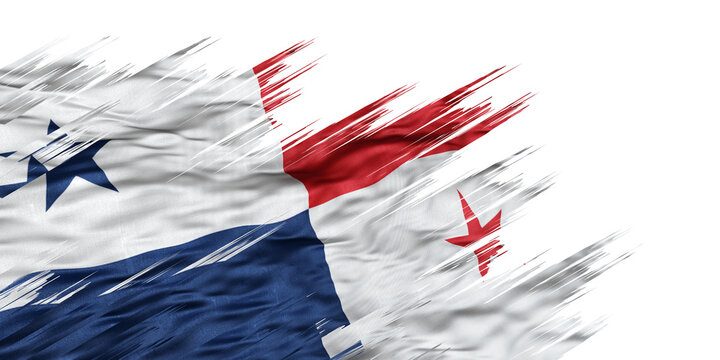 Abstract illustration of North America flags for Panama with grunge splatter effects