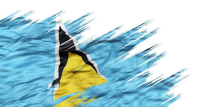 Abstract illustration of North America flags for Saint Lucia with grunge splatter effects - Powered by Adobe