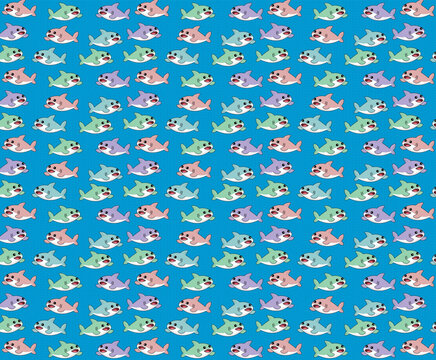 Cute shark illustration vector, pattern, background