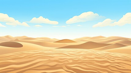 Fototapeta na wymiar cartoon illustration desert landscape with clouds