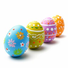 Obraz premium Colorful easter eggs isolated on white