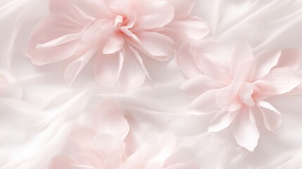  a close up view of a pink flower on a white sheet of silk, with a pink center flower in the center of the image.
