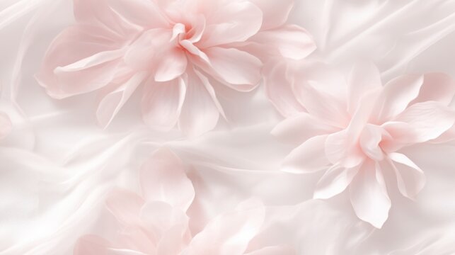  a close up view of a pink flower on a white sheet of silk, with a pink center flower in the center of the image.