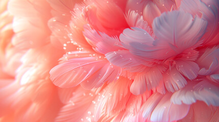 3d light  pink feathers background