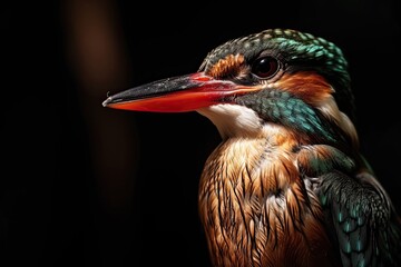 Portrait beautiful of Beach Kingfisher with light exposure AI Generative