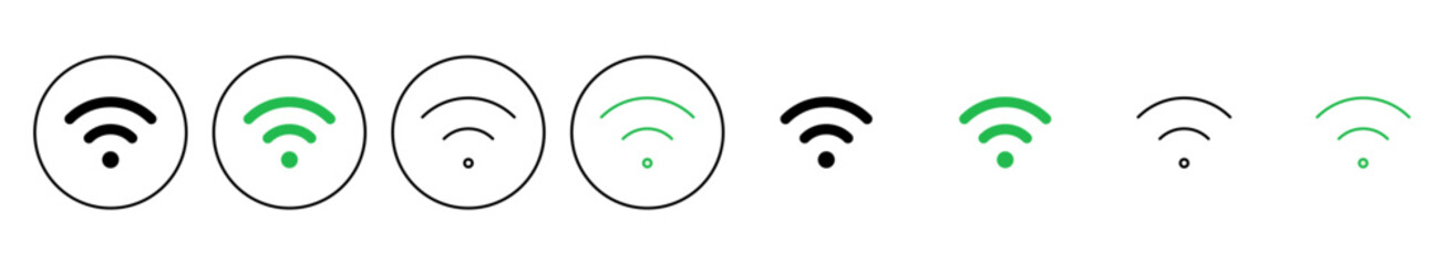 Wifi icon set. signal vector icon. Wireless  icon vector