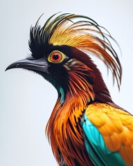 Portrait majestic of Greater bird of paradise with beautiful feather AI Generative