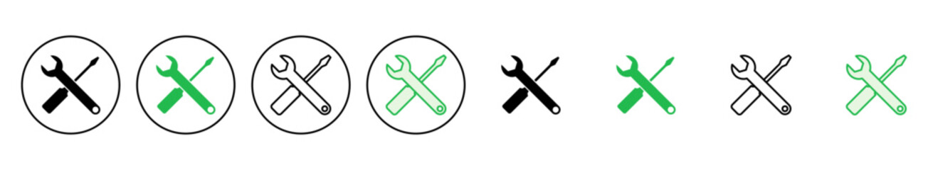 Repair tools icon set. tool icon vector. setting icon vector. Wrench and screwdriver. support, Service