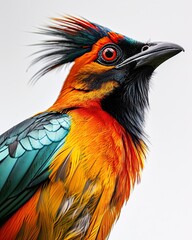 Side view of Lesser bird of paradise with colored feather AI Generative