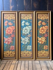 Art Nouveau Floral Patterns Framed Landscape Print: Ornate Floral Art in Frames