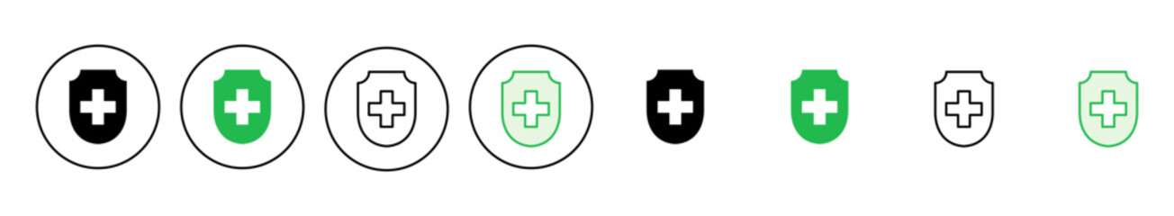 Health insurance icon set. Insurance health document icon
