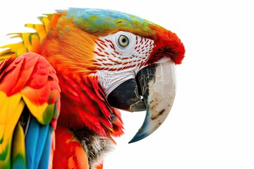 Side view of Military Macaw with beautiful feather AI Generative