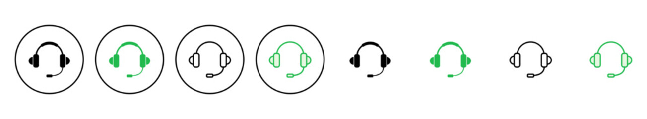 Headphone icon set. Headvector icon symbols