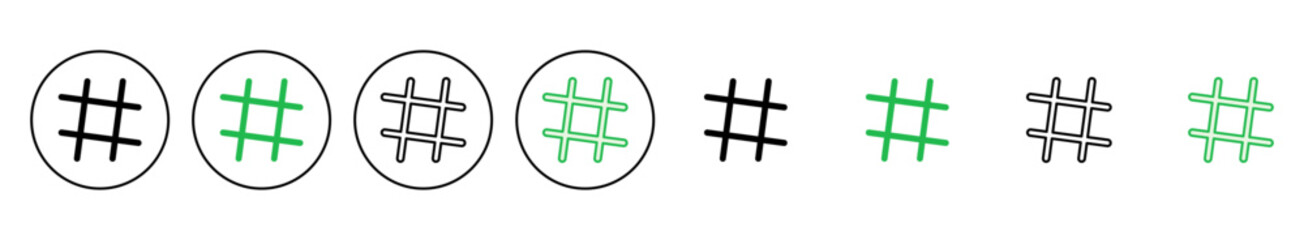 Hashtag icon set. hashtag symbol