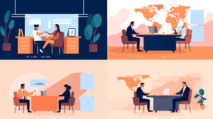 World wide business concept image. Vector illustration.