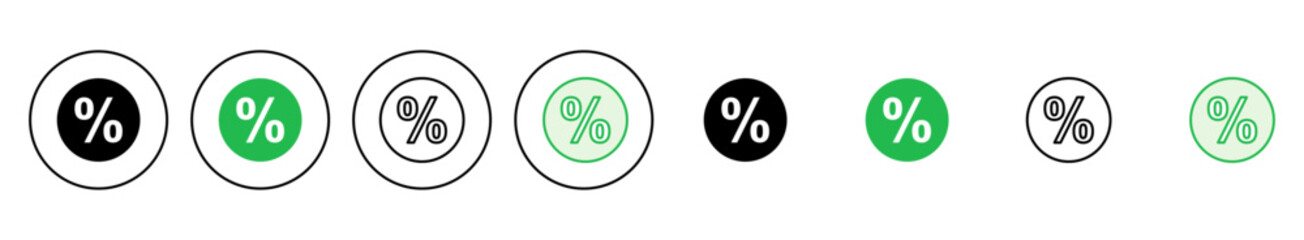 Discount icon set. Discount tag icon.