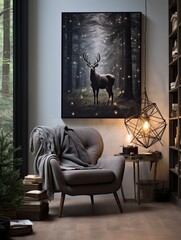 Celestial Zodiac: Enchanting Star Map Forest Wall Art featuring Zodiac Constellations in Woodland