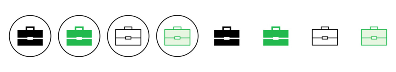Briefcase icon set. suitcase icon. luggage symbol.