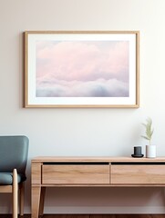 Pastel Dreams: Framed Cloudscapes Landscapes with a Soft-Toned Horizon