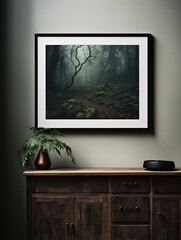 Enigmatic Dark Forests: Mysterious Woods Framed Landscape Print