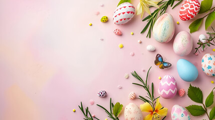 Creative banner to Easter, on a light background.