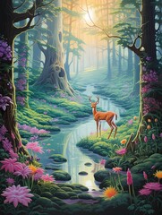 Dawn of Magical Forest Creatures: Mesmerizing Early Morning Scenes in the Enchanted Woods