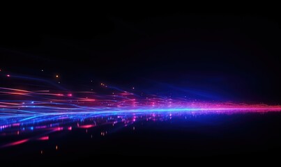 abstract background with glowing lines and particles.
