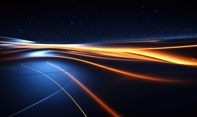 Fototapeta na wymiar Futuristic technology wave background with glowing lines and space for text
