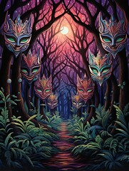 Midnight Carnival Masquerades: Enchanted Forest Wall Art