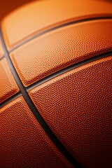 A minimalistic close-up view of the ridges on a basketball  AI generated