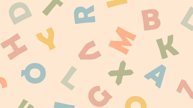 Colorful alphabet letters background Animation  