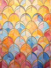 Golden Hour Moroccan Tile Mosaics: Sunset Painting with Vibrant Tile Patterns