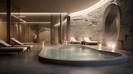 A modern spa with state-of-the-art relaxation facilities  AI generated