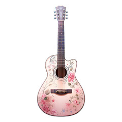 Naklejka premium Romantic Serenade: Valentine Guitar - Festive Tunes for Your Special Valentine