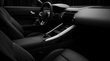 A monochrome color palette for minimalist car interior AI generated - obrazy, fototapety, plakaty