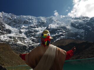 Peruvian indigenous in traditional clothes