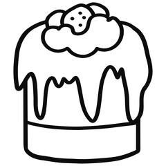 Cake outline doodle hand drawn