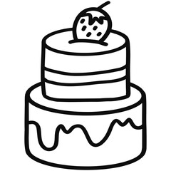 Cake outline doodle hand drawn