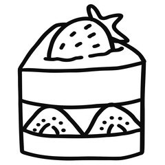 Cake outline doodle hand drawn