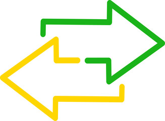 Transferring arrow icon line. Linear style sign for mobile concept and web design. Left right arrow simple line vector icon. Replaceable vector design