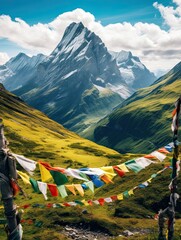 Tibetan Prayer Flags: Valley of Tranquility Bathed in Colors