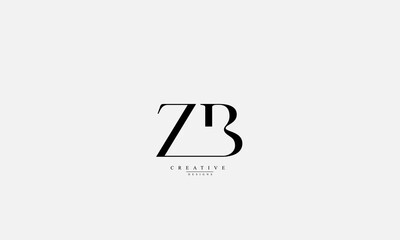 Alphabet letters Initials Monogram logo ZB BZ Z B